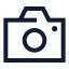 Camera icon with stroke sharp style