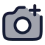 Cameraadd icon with duotone rounded style