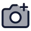 Cameraadd icon with duotone standard style