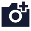 Cameraadd icon with solid sharp style