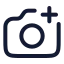 Cameraadd icon with stroke rounded style