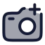 Cameraadd icon with duotone rounded style