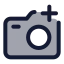 Cameraadd icon with duotone standard style