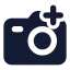 Cameraadd icon with solid standard style