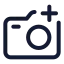 Cameraadd icon with stroke standard style