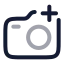Cameraadd icon with twotone rounded style