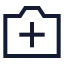 Cameraadd icon with stroke sharp style