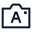 Cameraautomatically icon with stroke sharp style