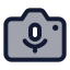 Cameramicrophone icon with duotone standard style