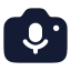 Cameramicrophone icon with solid rounded style