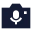 Cameramicrophone icon with solid sharp style