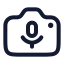 Cameramicrophone icon with stroke rounded style