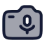 Cameramicrophone icon with duotone rounded style