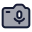 Cameramicrophone icon with duotone standard style