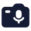 Cameramicrophone icon with solid standard style