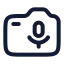 Cameramicrophone icon with stroke rounded style