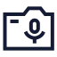 Cameramicrophone icon with stroke sharp style