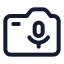 Cameramicrophone icon with stroke standard style