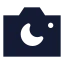Cameranightmode icon with solid sharp style