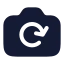 Camerarotated icon with solid rounded style