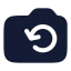 Camerarotated icon with solid rounded style