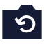 Camerarotated icon with solid sharp style