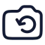 Camerarotated icon with stroke rounded style