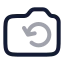 Camerarotated icon with twotone rounded style