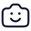 Camerasmile icon with stroke rounded style