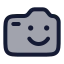 Camerasmile icon with duotone rounded style