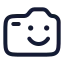 Camerasmile icon with stroke rounded style
