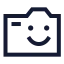 Camerasmile icon with stroke sharp style
