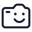 Camerasmile icon with stroke standard style