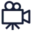Cameravideo icon with stroke sharp style