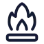 Campfire icon with stroke rounded style