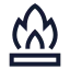 Campfire icon with stroke sharp style