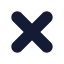 Cancel icon with solid rounded style