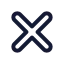 Cancel icon with stroke rounded style