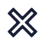 Cancel icon with stroke sharp style