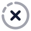Cancelcirclehalfdot icon with bulk rounded style