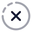 Cancelcirclehalfdot icon with twotone rounded style