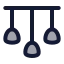 Candelier icon with duotone rounded style