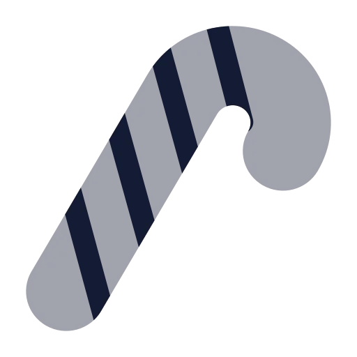 Candy Cane Icon in Bulk Rounded style