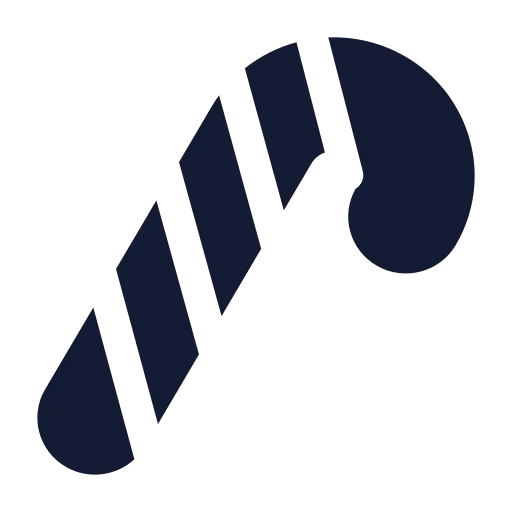 Candy Cane Icon in Solid Sharp style