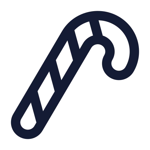 Candy Cane Icon in Stroke Sharp style