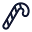 Candycane icon with stroke sharp style