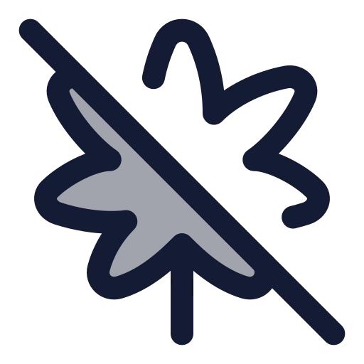 Cannabis Off Icon in Duotone Rounded style