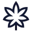Cannabis icon with stroke sharp style