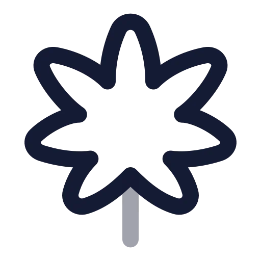 Cannabis Icon in Twotone Rounded style