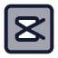 Capcutrectangle icon with duotone standard style